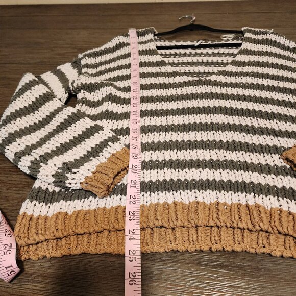Free People Portland Pullover Sweatshirt NWOT Stripes Med - Picture 3 of 11